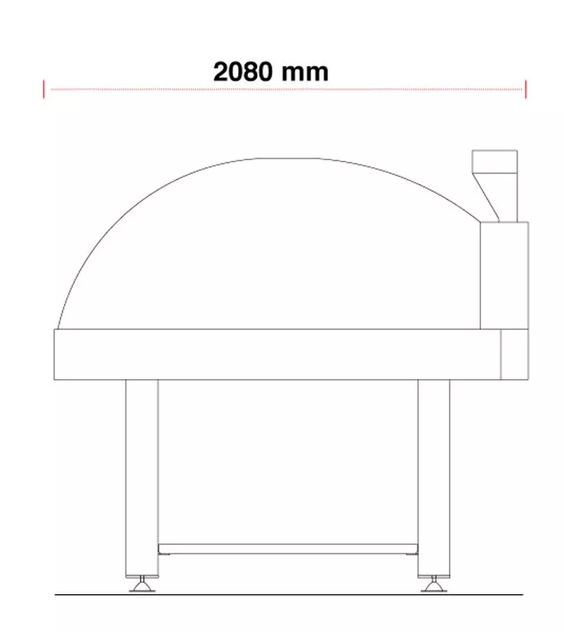 Holz Pizzaofen Pavesi JOY 140/160H | Backfläche statisch | 9 bis 11 Pizzen | B1805 x T2080 x H1900 mm